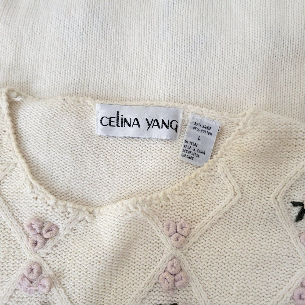 Vintage Celina Yang Hand Knit Cottagecore Sweater - Picture 4 of 5